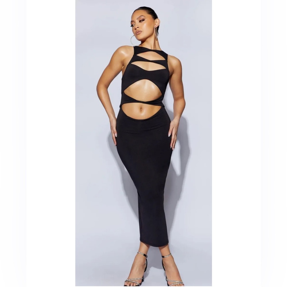 Meshki Chloe Cut Out Maxi Dress - Black